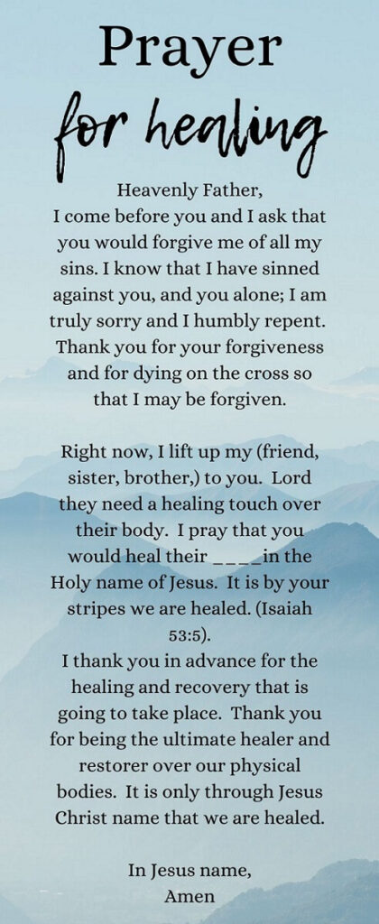 Prayer for Healing and Recovery for a Family Member